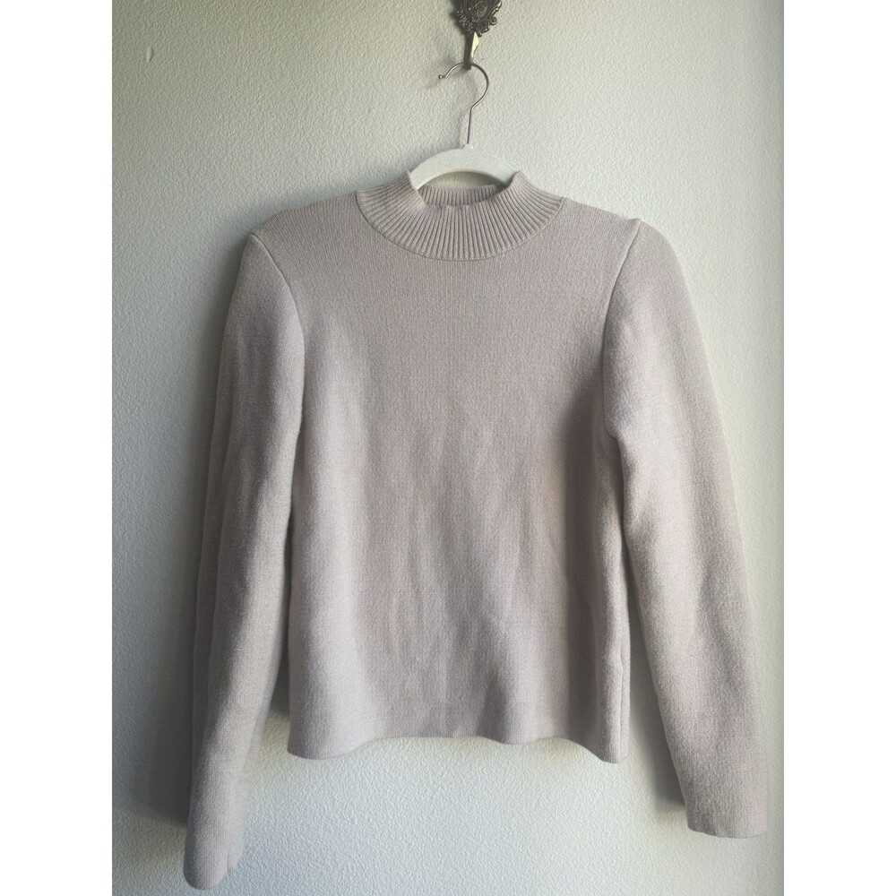 Fleece Lined Beige Sweater Soft Warm Minimalist Size S
